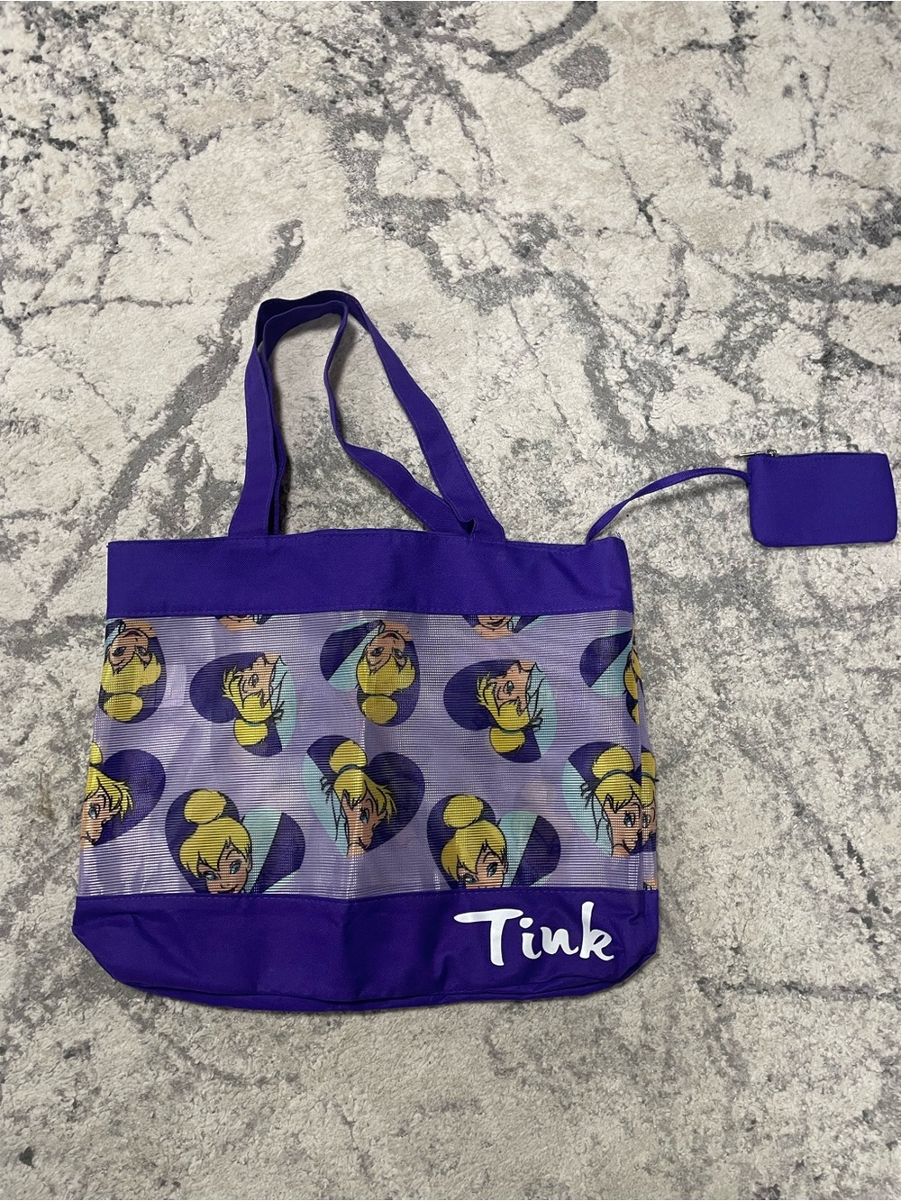 Disney Purple Tinker Bell Mesh Tote Bag